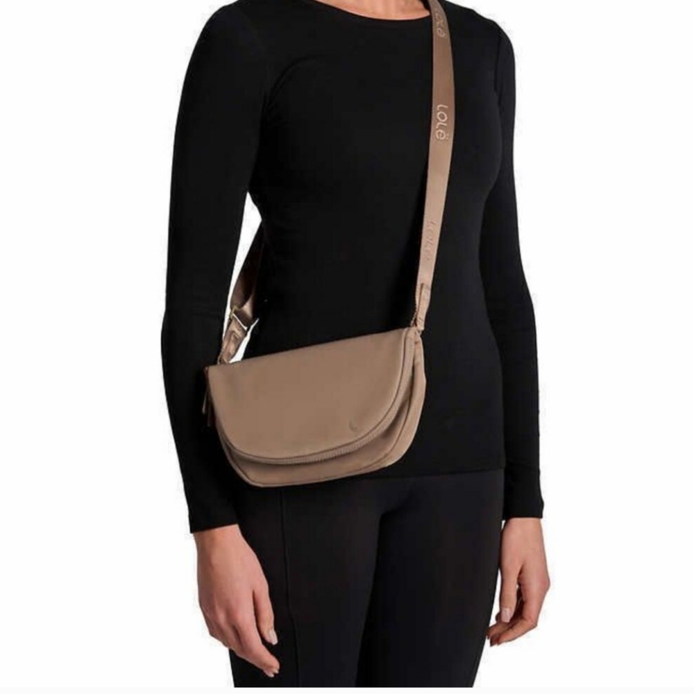 Lole Crossbody Tan Bag Flap Magnetic Closure Lolë Purse New w/ Tag Fast …